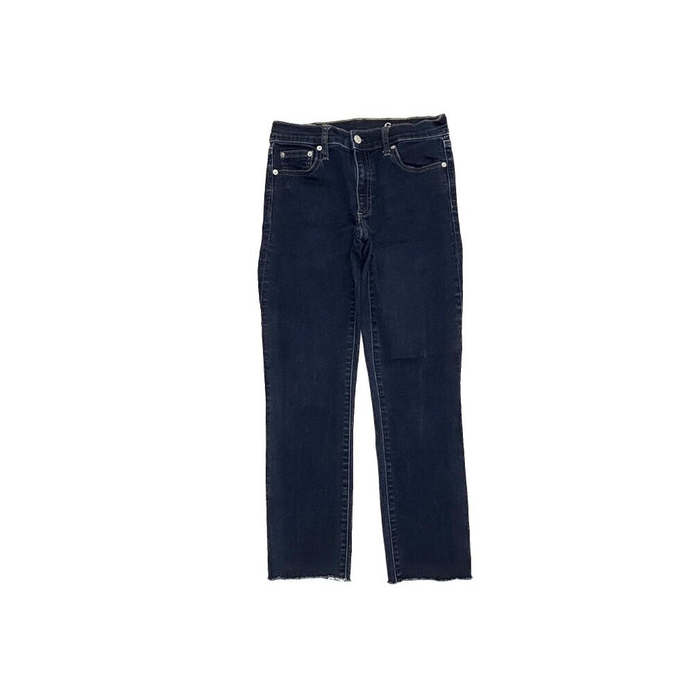 Gap Resolution Slim‎ Straight Raw Hem Women's size 27 Dark Wash Blue Denim jeans